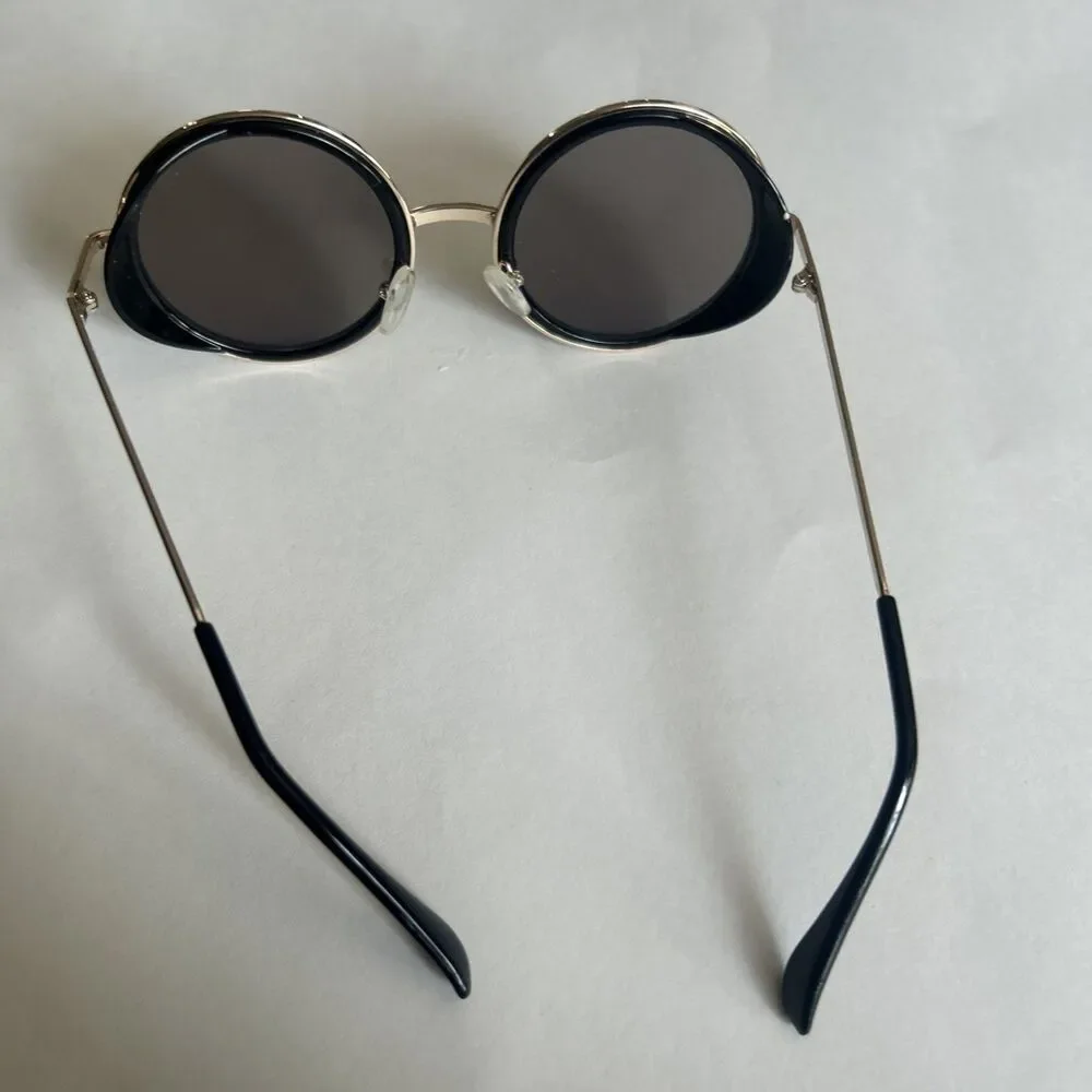 Steampunk Style Round Sunglasses Trendy Retro Metal Frame Shades Eyewear